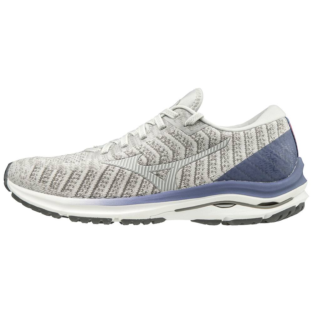 Mizuno Women's Wave Rider 24 WAVEKNIT™ Running Shoes Grey/White (411229-VJU)